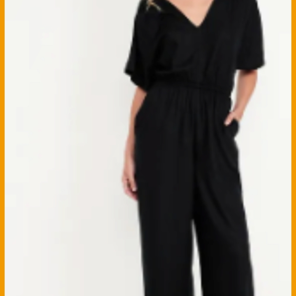 Old Navy Crepe Black Jumpsuit